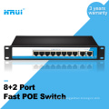 HRUI Fast Ethernet 8 + 2 Porta PoE Interruptor 48 V transmissão 250 metros de suporte VLAN